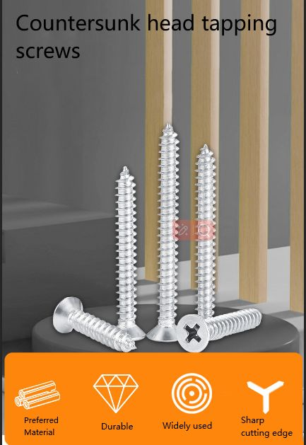 Flat head tapping screws Phillips countersunk head